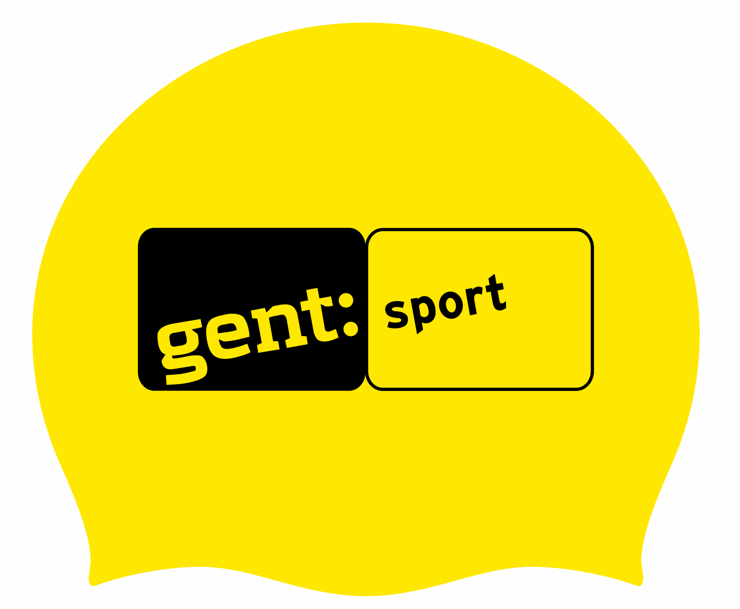 Swim cap personalized with Gent Sport logo