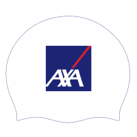 Customized swimming caps with company logo AXA