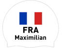 Silicone Badmuts Wit met individuele naam en Vlag Frankrijk - Maximilian