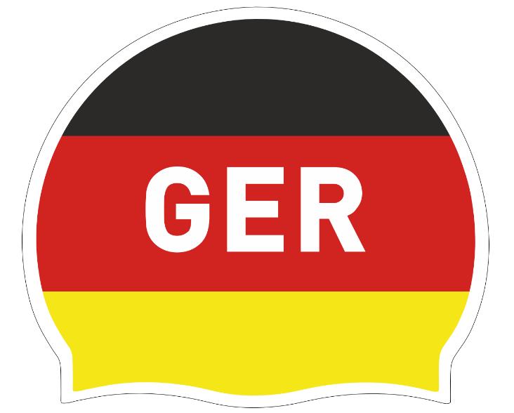 Silicone Swim Cap with german Flag - Large Letters