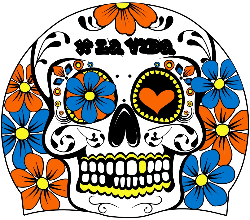 Bonnet de bain Halloween - "Crâne" 5-pack