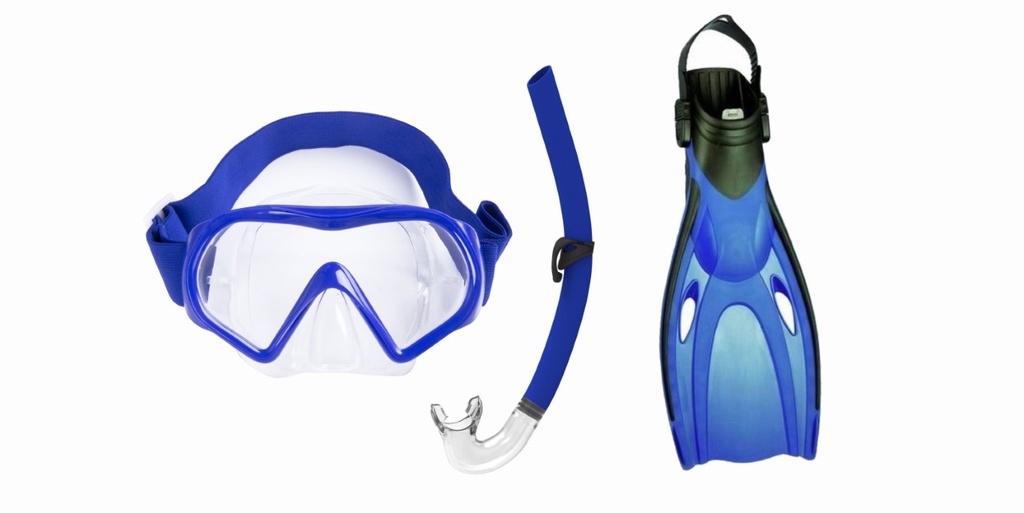 Schnorchelset mit Taucherbrille, Schnorchel und Flossen