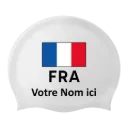 Silicon Swim Cap with individual Name and Flag France - 2 pieces