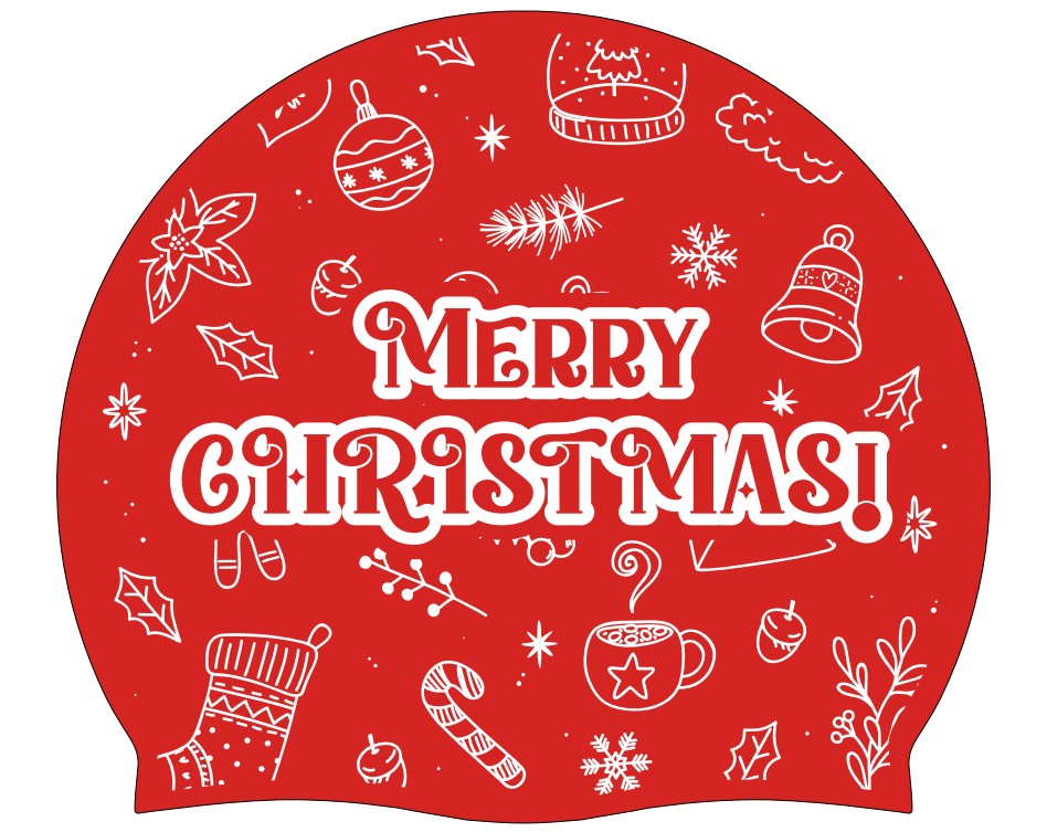 Kerstbadmuts (rood) - “Merry Christmas” (Ref 1)