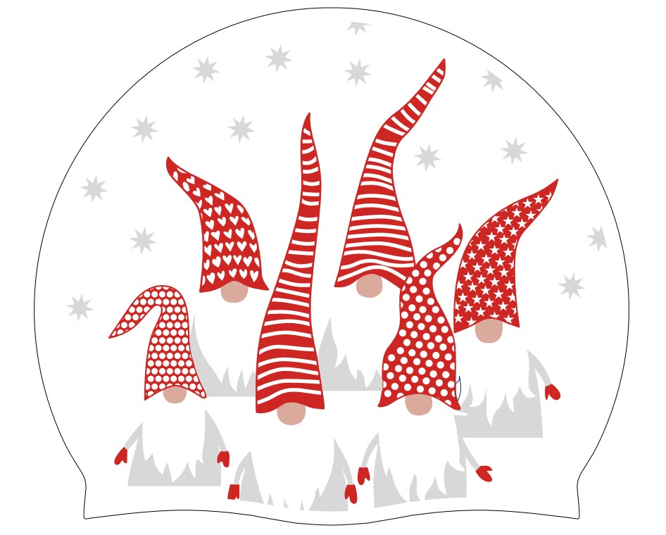 Badekappe Weihnachten (weiß) - Weihnachtswichtel (Ref 5)