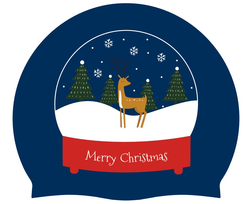 Badekappe Weihnachten (marineblau)  - Bambi (Ref 11)