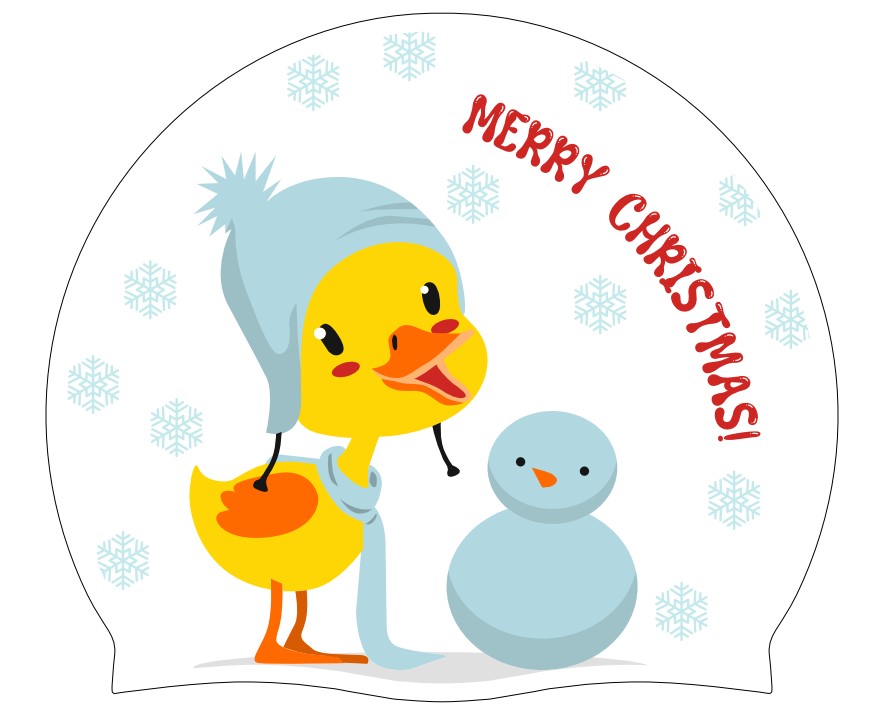 Christmas Swim Cap (white) - Little chick (Ref 17)