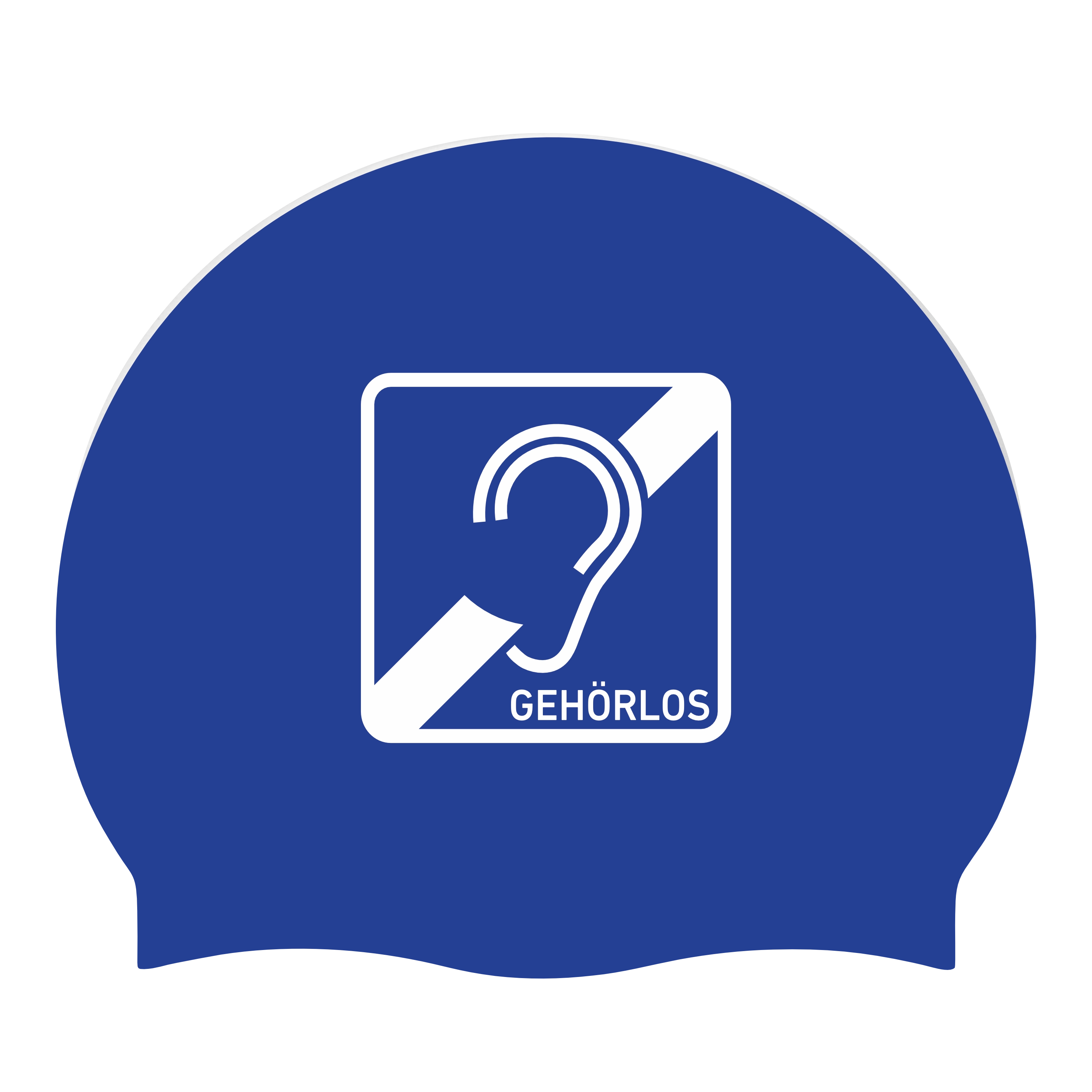 Silicon Swim Cap with "Gehörlos" Print – Safety Swim Cap for Men & Women - 2 pieces