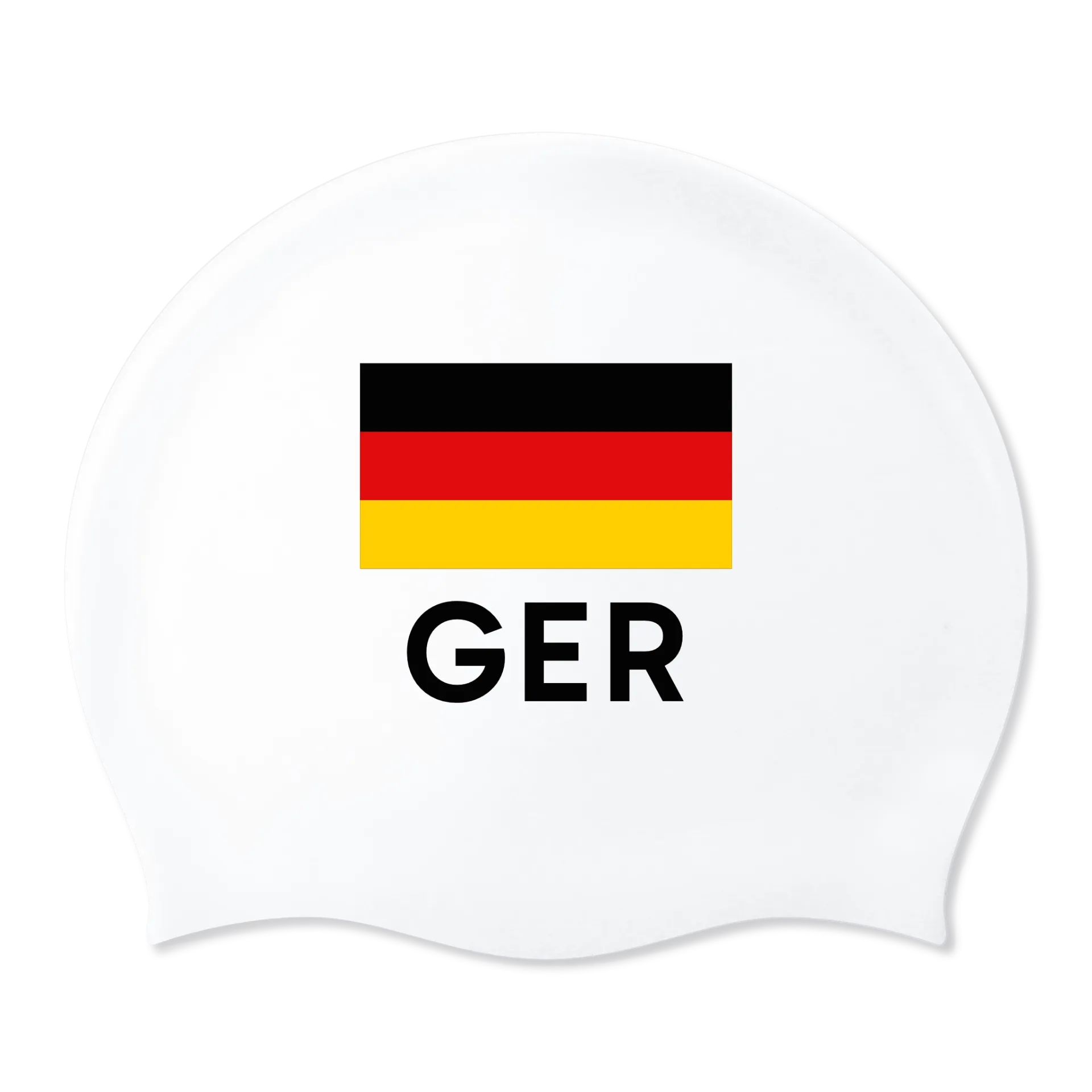 Weiße Silikon Badekappe mit Deutschlandflagge