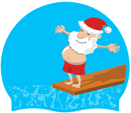 Badmuts Kerstdesign - "Zwemmende Kerstman"