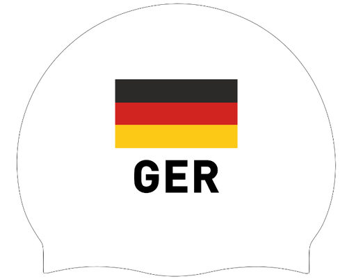 Silicone Badmuts Wit met Duitse Vlag
