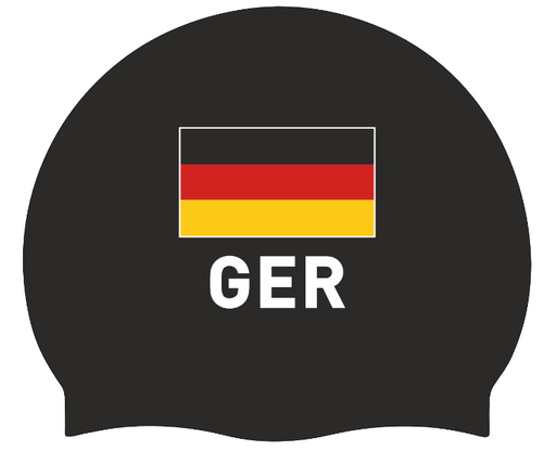 Silicone Badmuts Zwart met Duitse Vlag