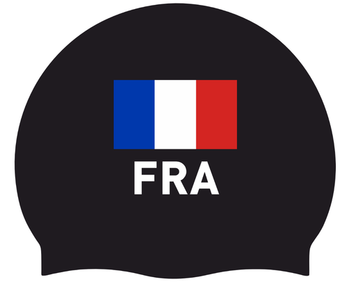 Silicone Badmuts Zwart met Franse Vlag