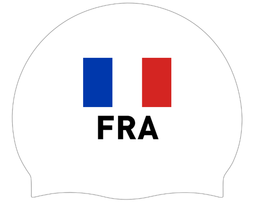 Silicone Badmuts Wit met Franse Vlag